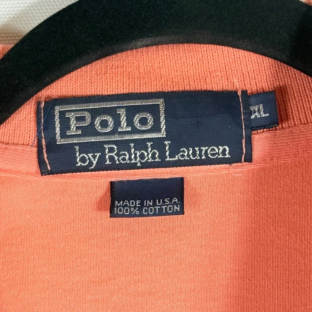 Vintage Polo Ralph Lauren Mens XL Shirt Coral Logo Short Sleeve‎ Preppy Classic